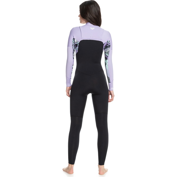 2024 Roxy Womens Swell Series 5/4/3mm Chest Zip Wetsuit ERJW103128 - Anthracite Splash